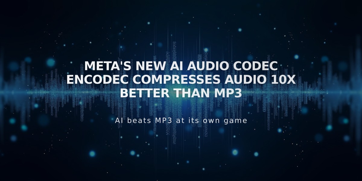 Meta's New AI Audio Codec EnCodec Compresses Audio 10x Better Than MP3