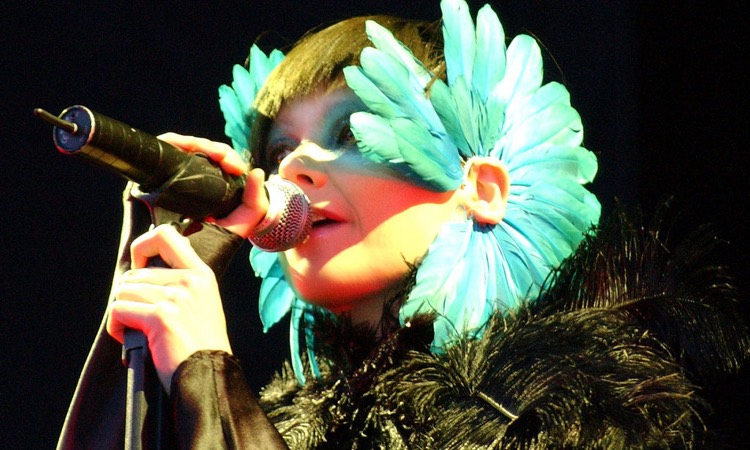 Singer performing at microphone