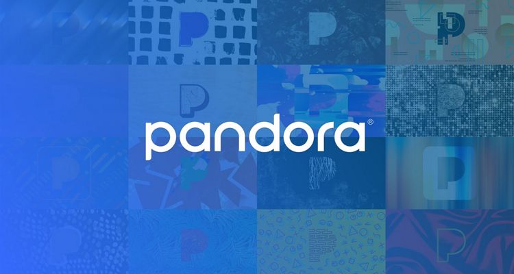 Pandora logo on blue background