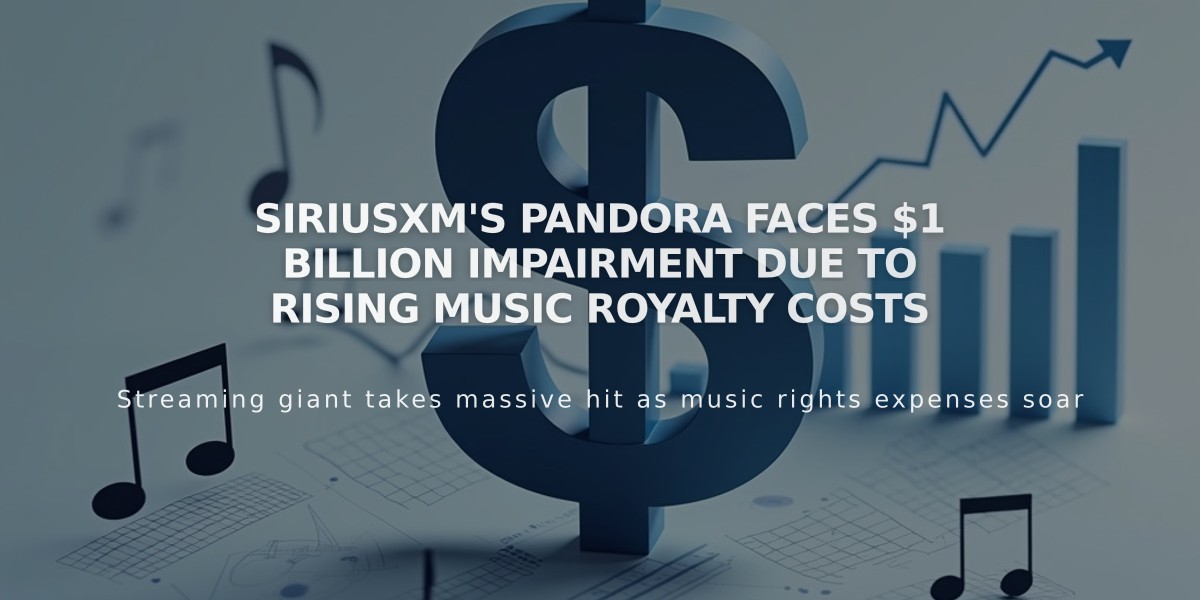 SiriusXM's Pandora Faces $1 Billion Impairment Due to Rising Music Royalty Costs