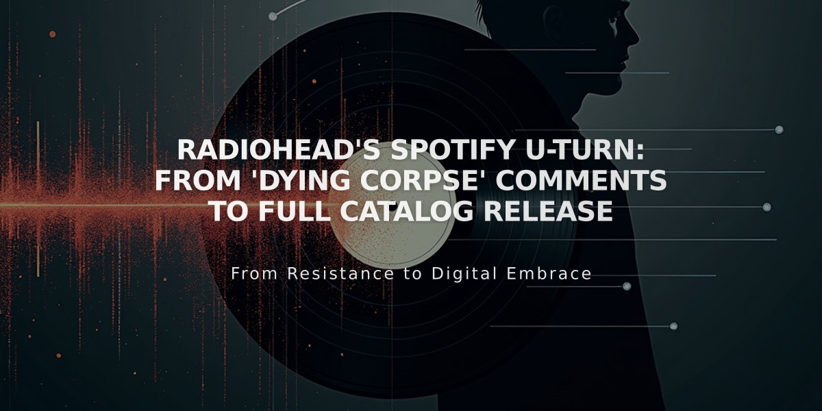 Radiohead's Spotify U-Turn: From 'Dying Corpse' Comments to Full Catalog Release