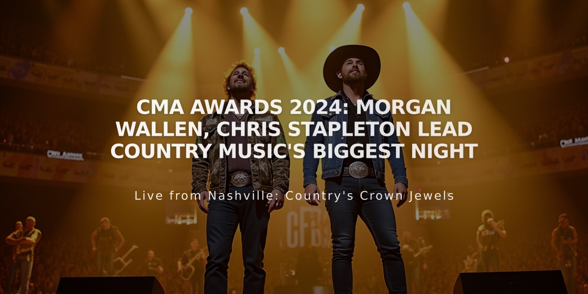 CMA Awards 2024: Morgan Wallen, Chris Stapleton Lead Country Music's Biggest Night