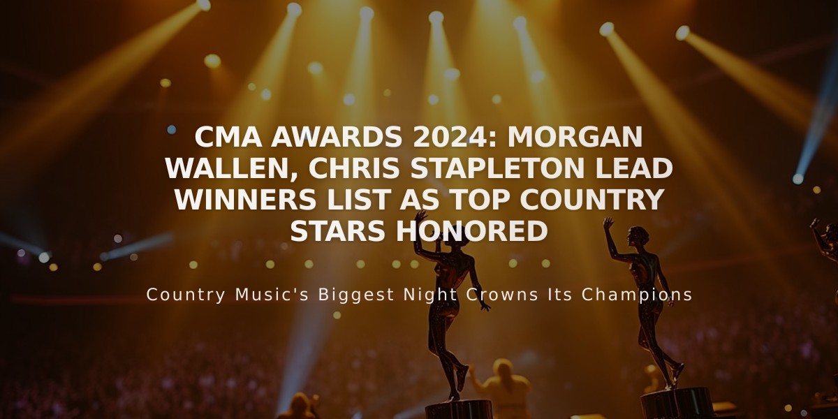 CMA Awards 2024: Morgan Wallen, Chris Stapleton Lead Winners List as Top Country Stars Honored