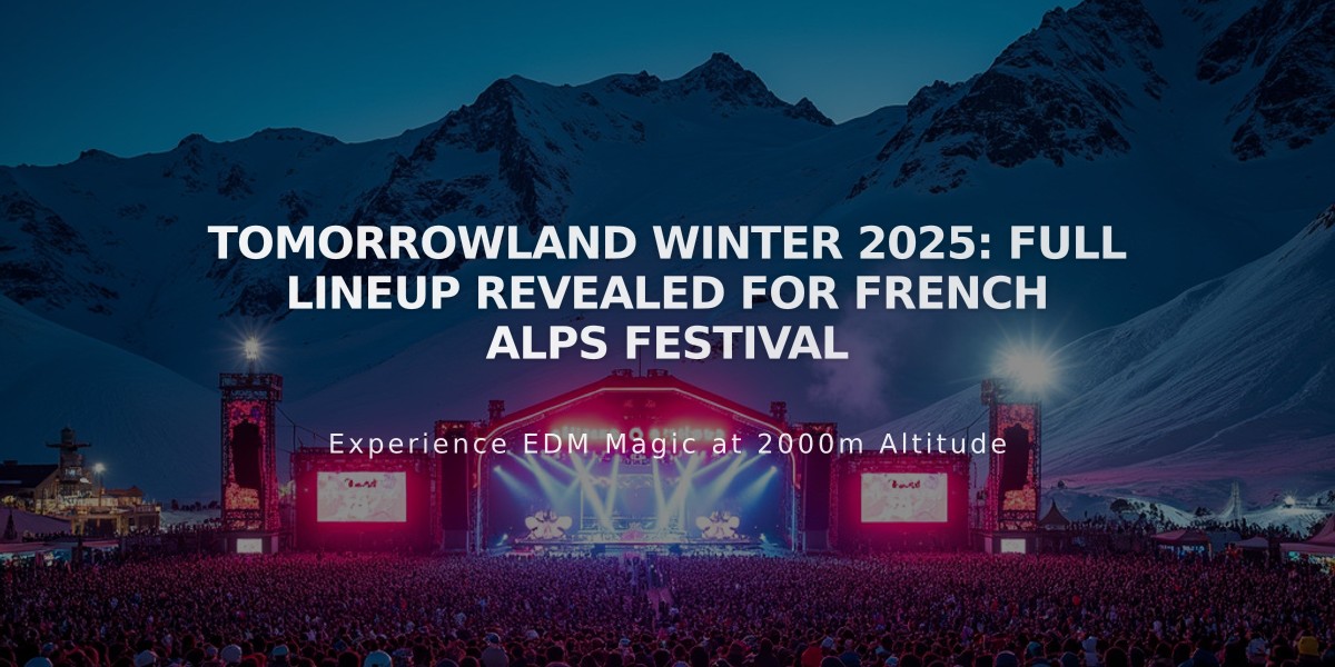 Tomorrowland Winter 2025: Full Lineup Revealed for French Alps Festival