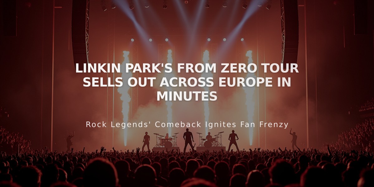 Linkin Park's From Zero Tour Sells Out Across Europe in Minutes