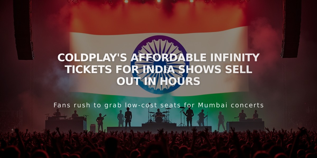 Coldplay's Affordable Infinity Tickets for India Shows Sell Out in Hours