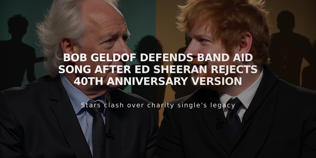 Bob Geldof Defends Band Aid Song After Ed Sheeran Rejects 40th Anniversary Version