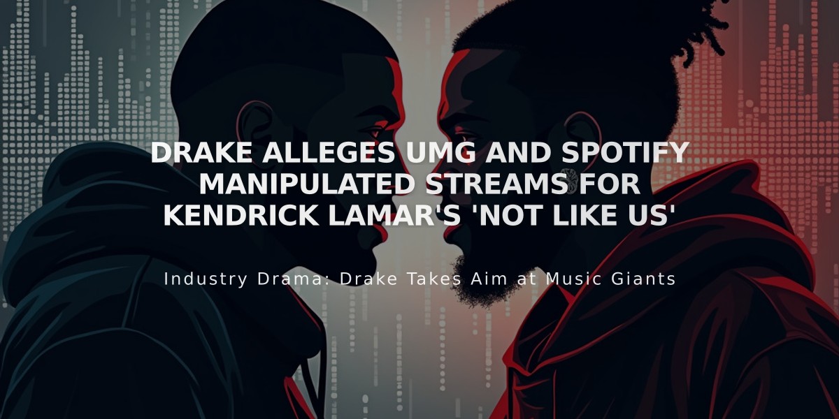 Drake Alleges UMG and Spotify Manipulated Streams for Kendrick Lamar's 'Not Like Us'