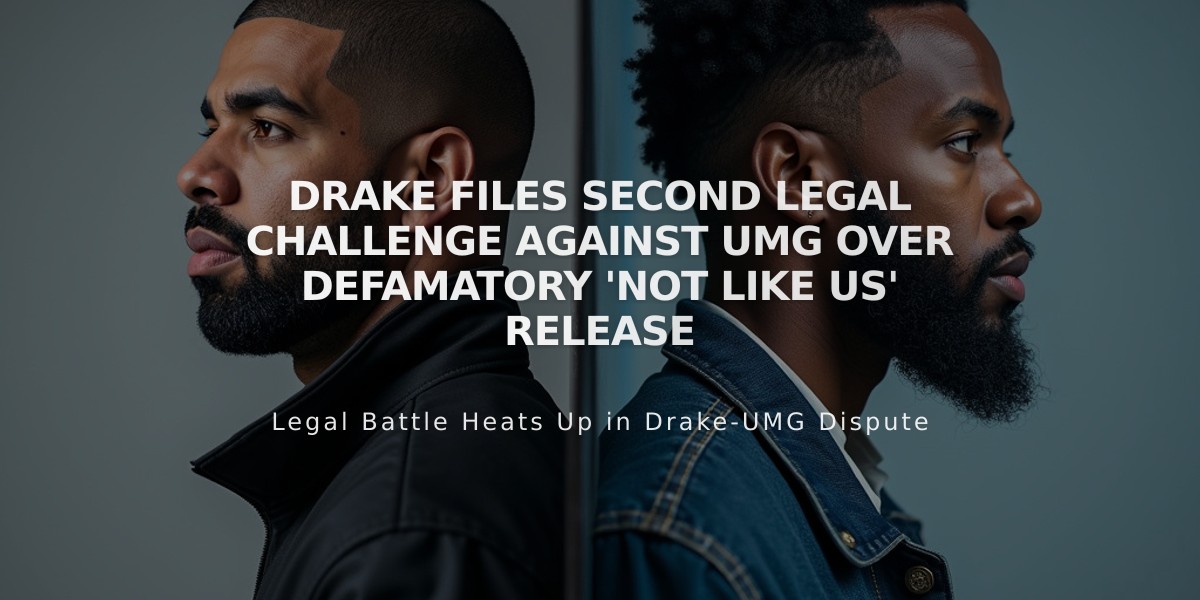 Drake Files Second Legal Challenge Against UMG Over Defamatory 'Not Like Us' Release