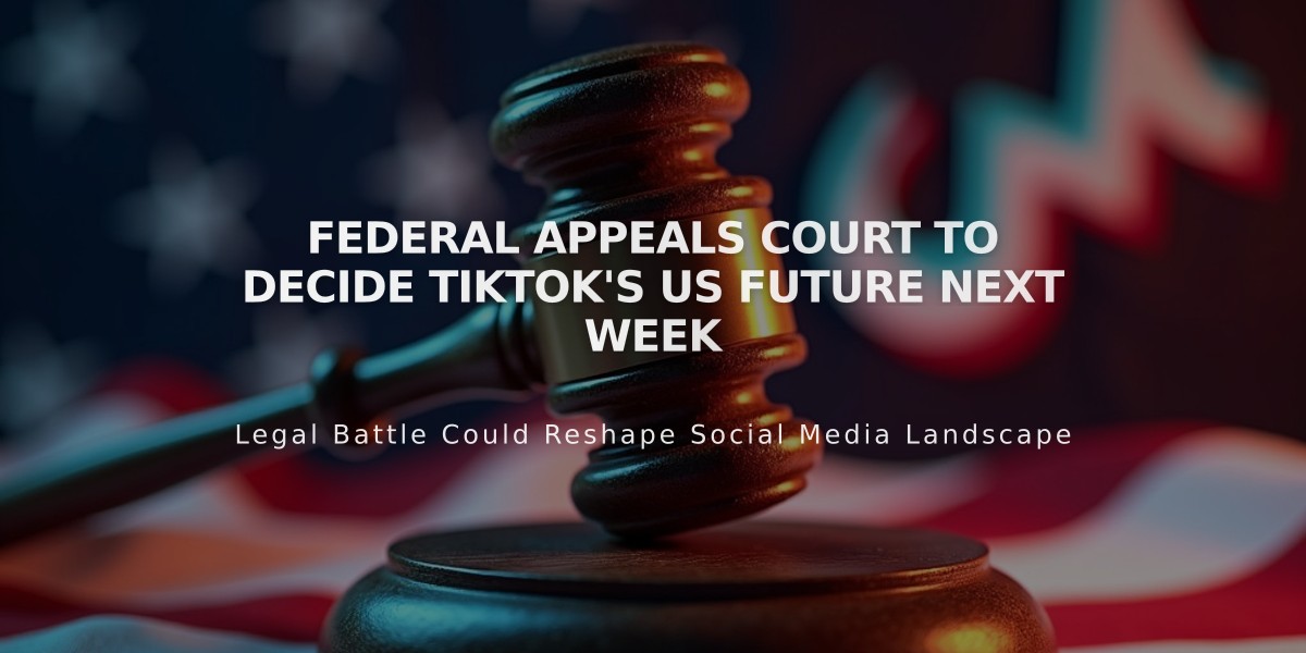 Federal Appeals Court to Decide TikTok's US Future Next Week