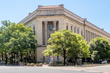 DOJ headquarters building in Washington DC