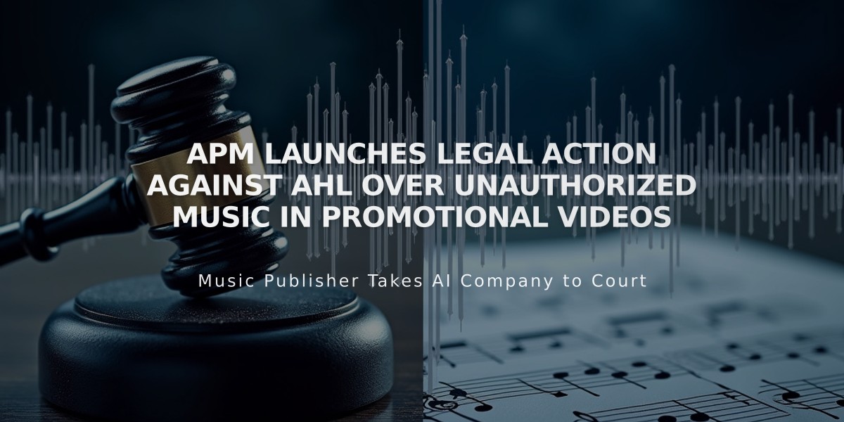 APM Launches Legal Action Against AHL Over Unauthorized Music in Promotional Videos