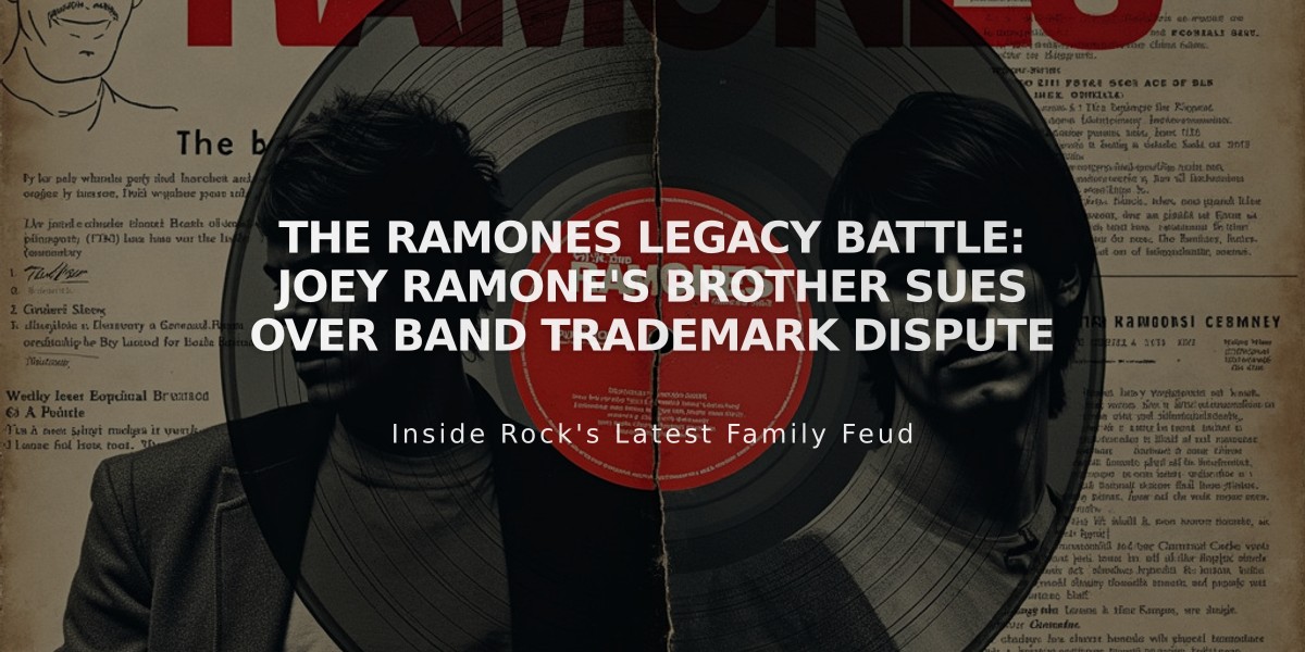 The Ramones Legacy Battle: Joey Ramone's Brother Sues Over Band Trademark Dispute