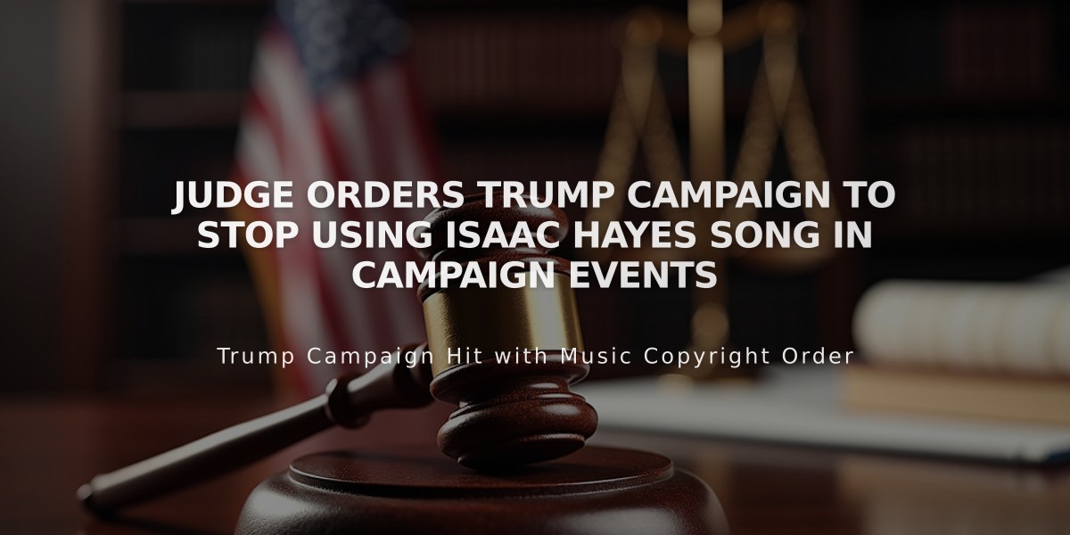 Judge Orders Trump Campaign to Stop Using Isaac Hayes Song in Campaign Events