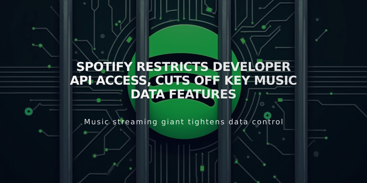 Spotify Restricts Developer API Access, Cuts Off Key Music Data Features