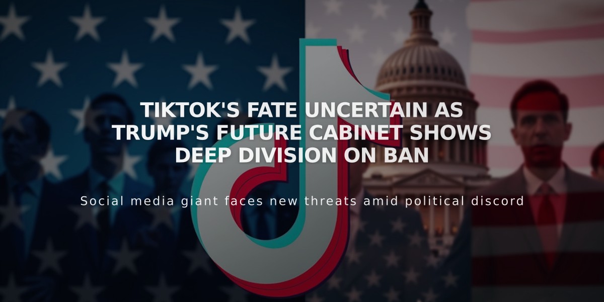 TikTok's Fate Uncertain as Trump's Future Cabinet Shows Deep Division on Ban