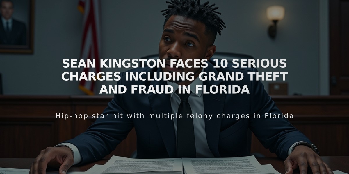 Sean Kingston Faces 10 Serious Charges Including Grand Theft and Fraud in Florida