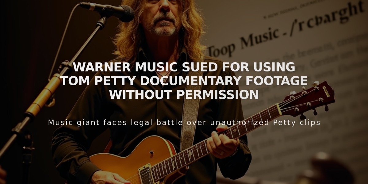 Warner Music Sued for Using Tom Petty Documentary Footage Without Permission