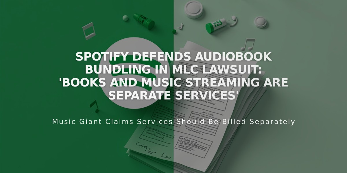 Spotify Defends Audiobook Bundling in MLC Lawsuit: 'Books and Music Streaming Are Separate Services'