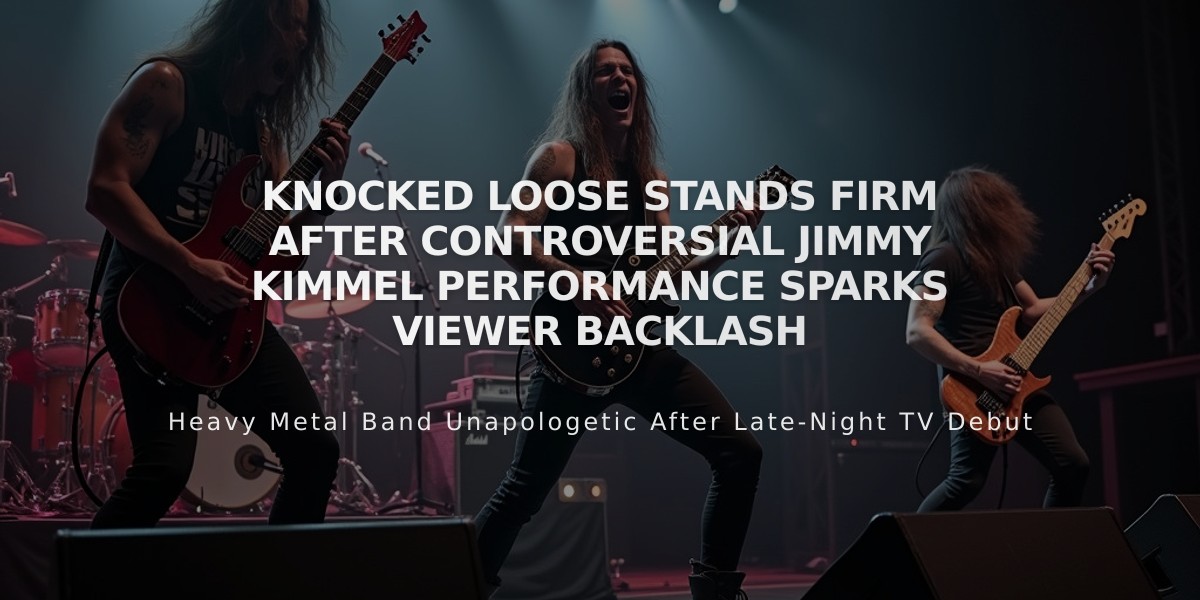 Knocked Loose Stands Firm After Controversial Jimmy Kimmel Performance Sparks Viewer Backlash