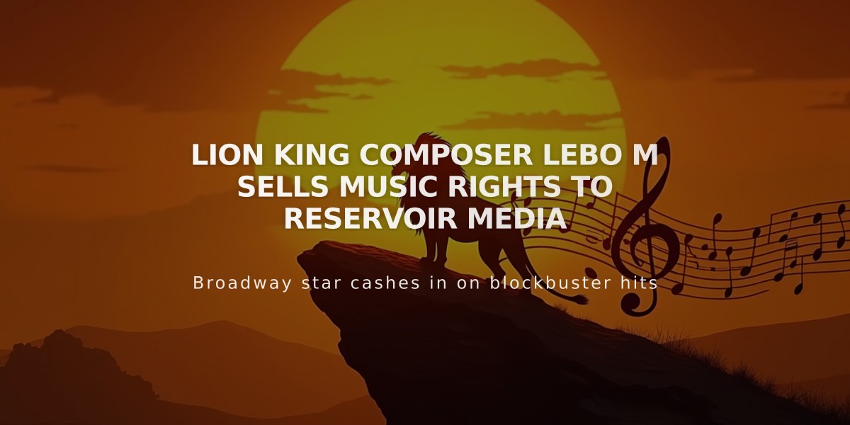 Lion King Composer Lebo M Sells Music Rights to Reservoir Media