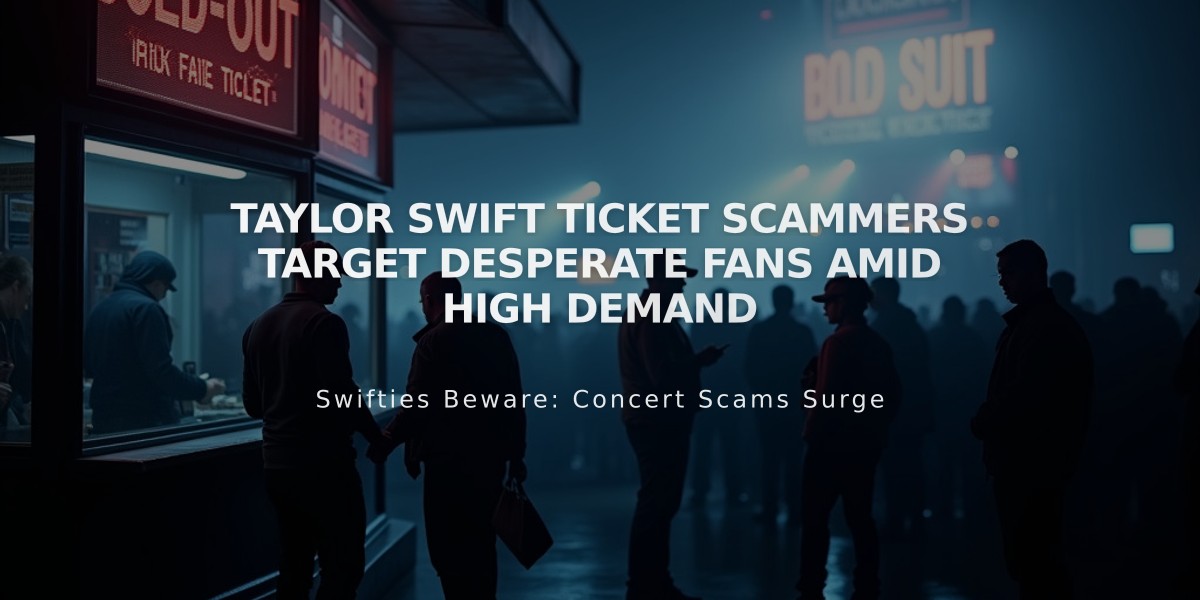 Taylor Swift Ticket Scammers Target Desperate Fans Amid High Demand