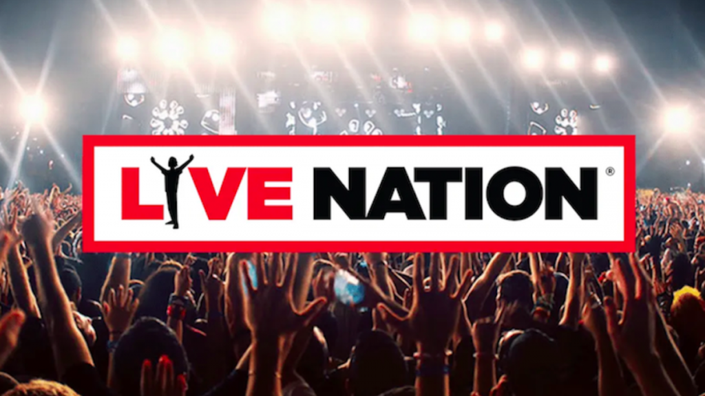 Live Nation logo with stage lighting