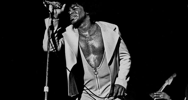 James Brown singing in concert