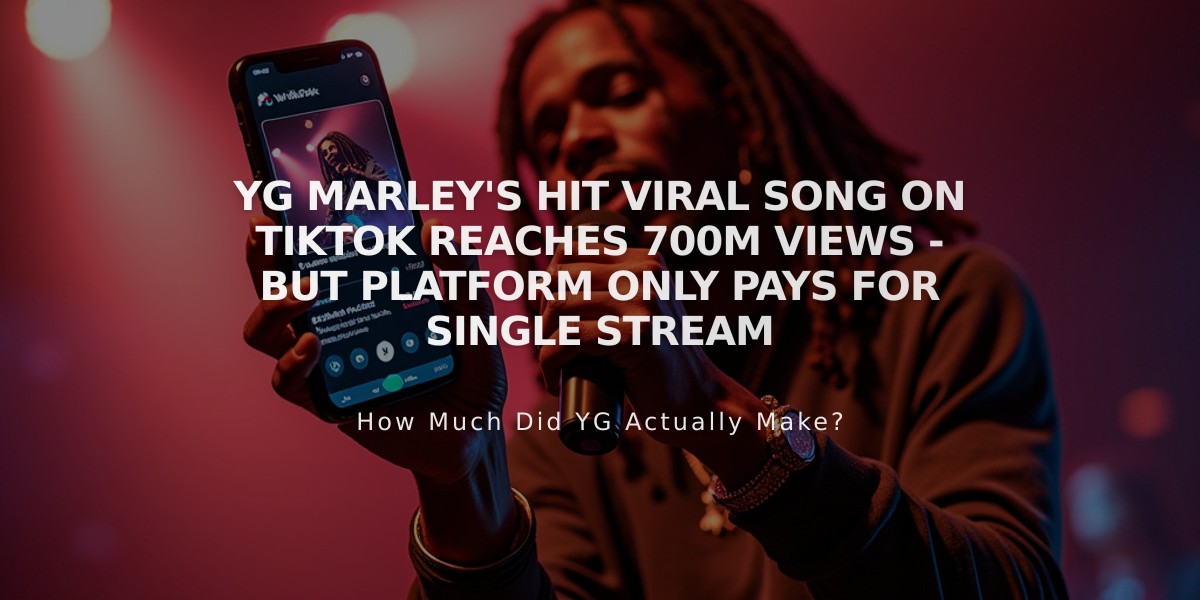 YG Marley's Hit Viral Song on TikTok Reaches 700M Views - But Platform Only Pays for Single Stream