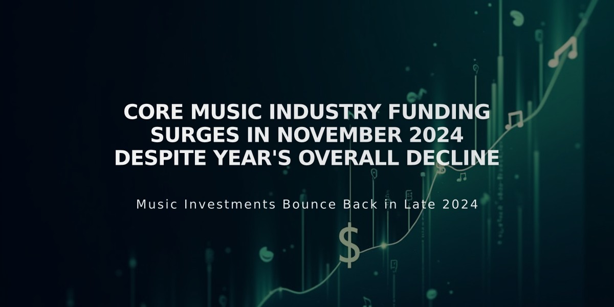 Core Music Industry Funding Surges in November 2024 Despite Year's Overall Decline