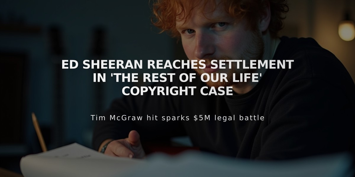 Ed Sheeran Reaches Settlement in 'The Rest Of Our Life' Copyright Case