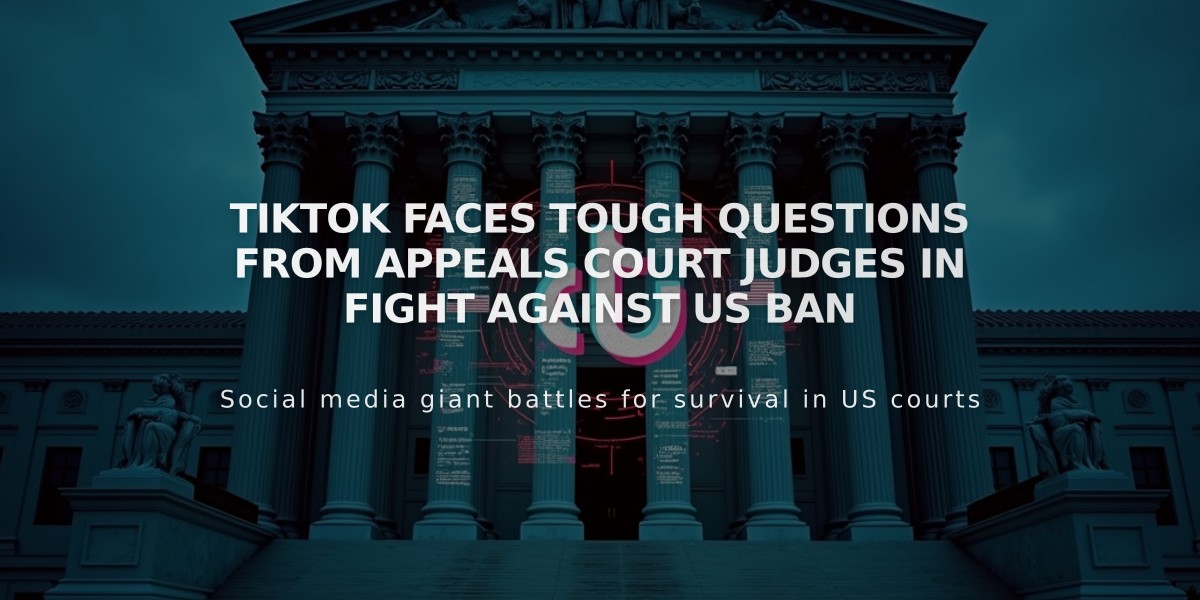 TikTok Faces Tough Questions from Appeals Court Judges in Fight Against US Ban