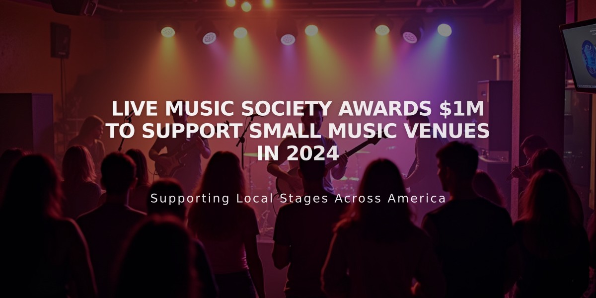 Live Music Society Awards $1M to Support Small Music Venues in 2024