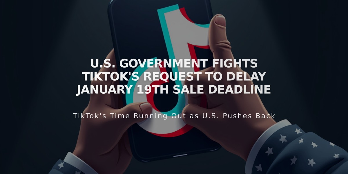 U.S. Government Fights TikTok's Request to Delay January 19th Sale Deadline