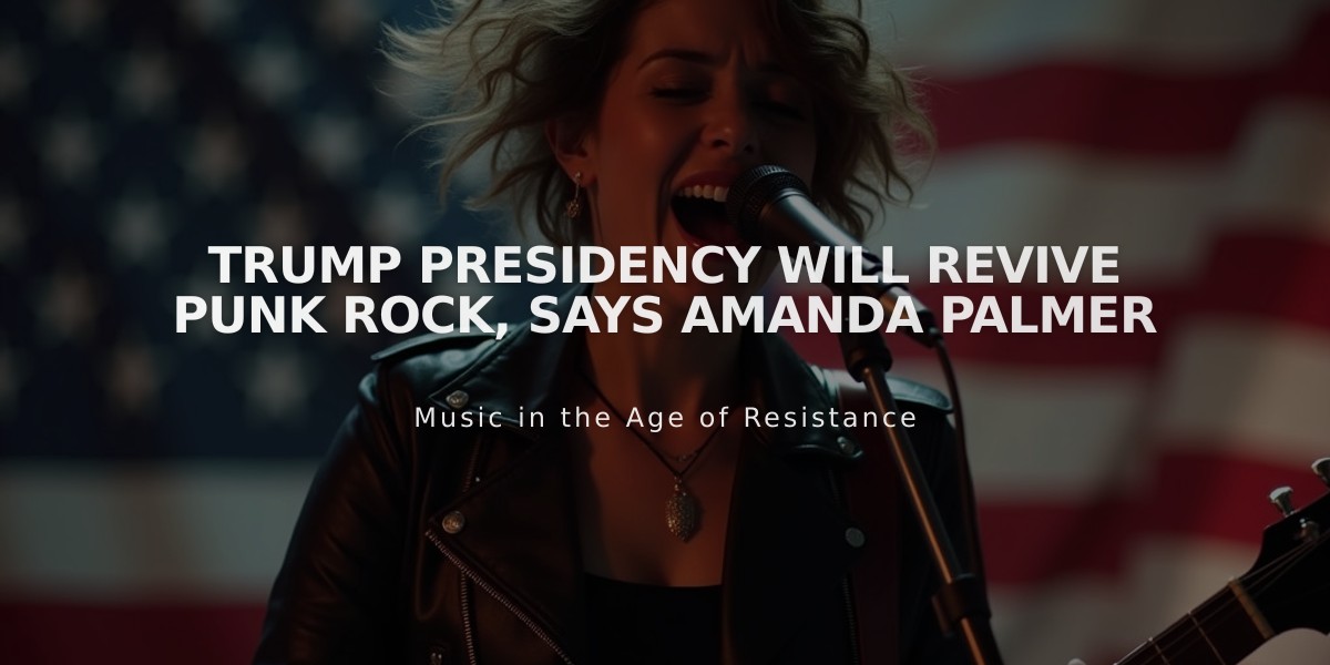 Trump Presidency Will Revive Punk Rock, Says Amanda Palmer