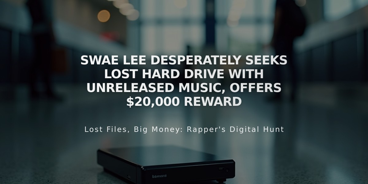 Swae Lee Desperately Seeks Lost Hard Drive With Unreleased Music, Offers $20,000 Reward