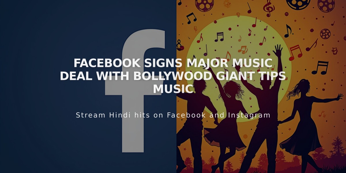 Facebook Signs Major Music Deal With Bollywood Giant Tips Music