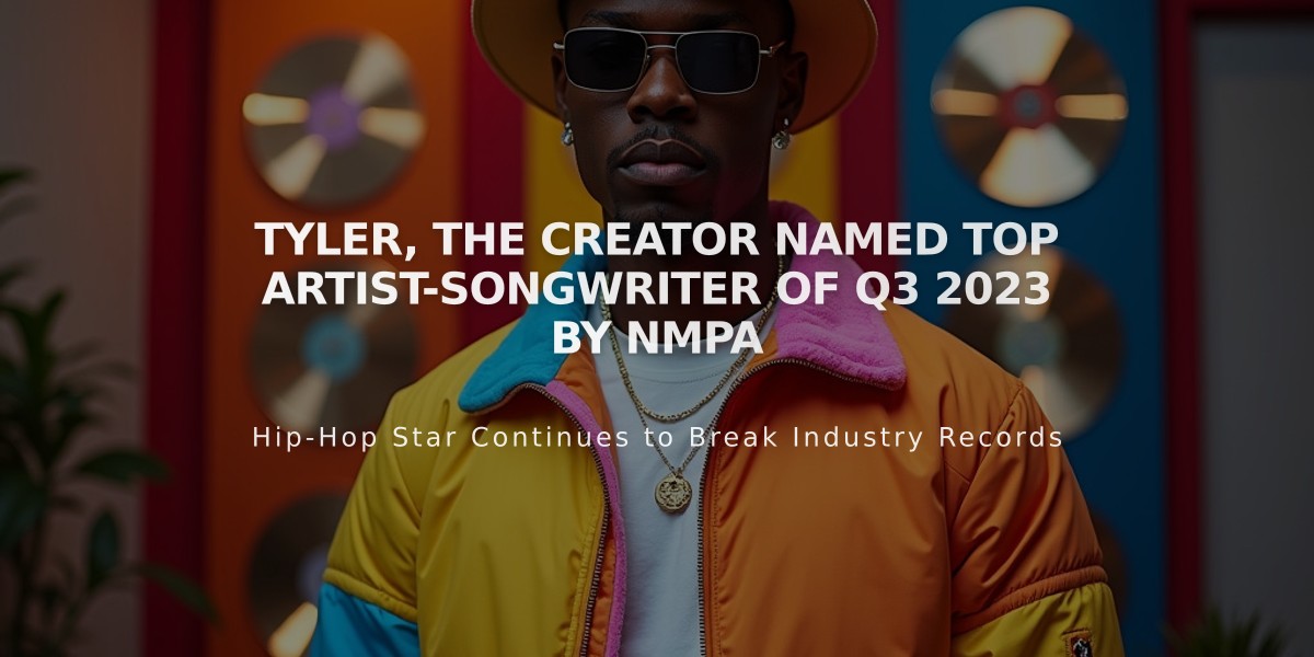 Tyler, The Creator Named Top Artist-Songwriter of Q3 2023 by NMPA