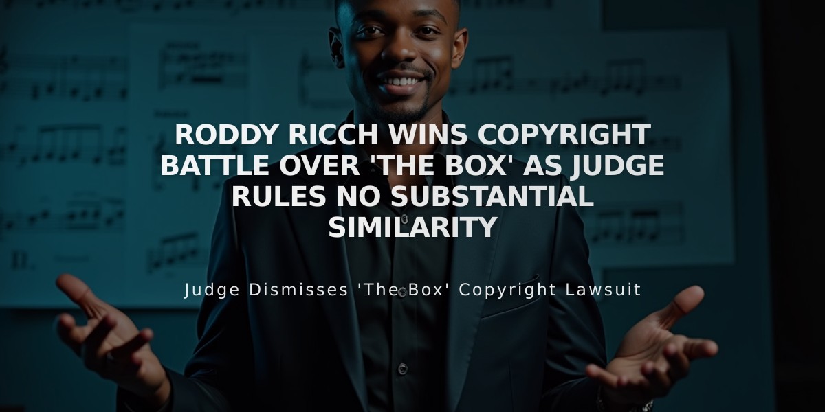 Roddy Ricch Wins Copyright Battle Over 'The Box' as Judge Rules No Substantial Similarity