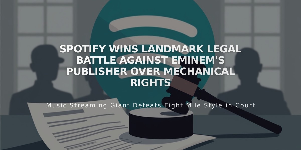 Spotify Wins Landmark Legal Battle Against Eminem's Publisher Over Mechanical Rights