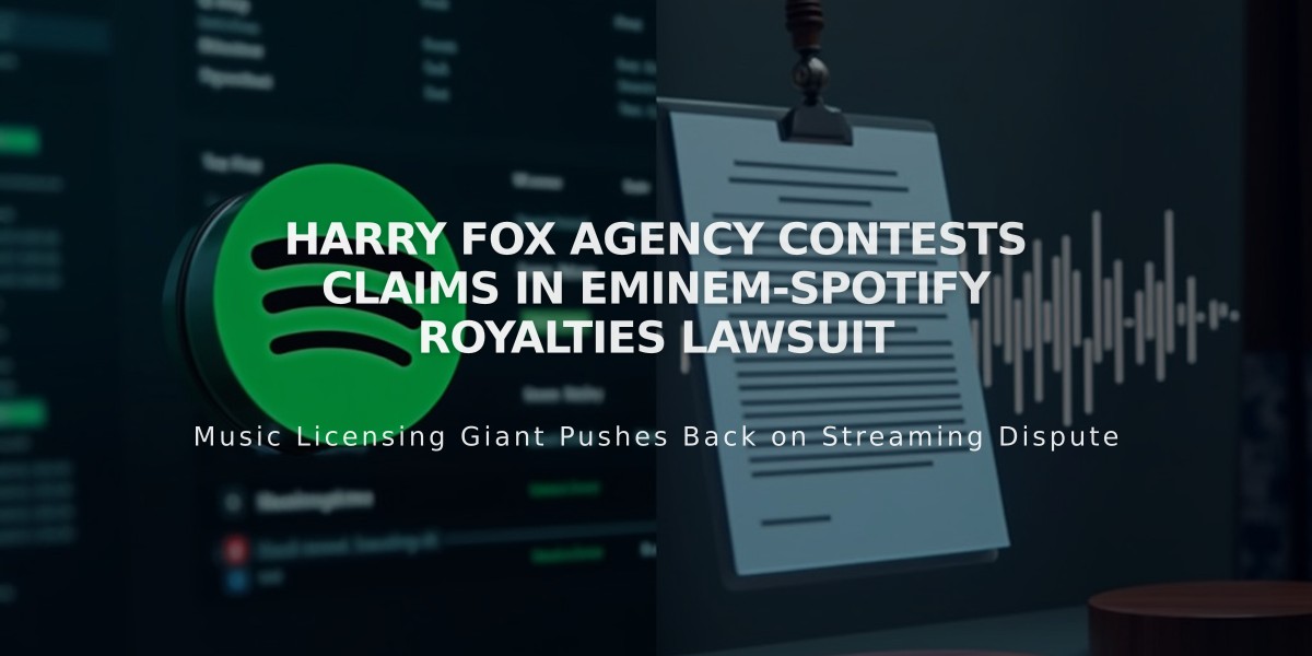 Harry Fox Agency Contests Claims in Eminem-Spotify Royalties Lawsuit