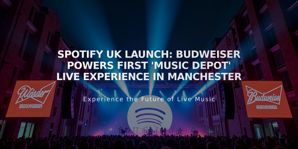 Spotify UK Launch: Budweiser Powers First 'Music Depot' Live Experience in Manchester