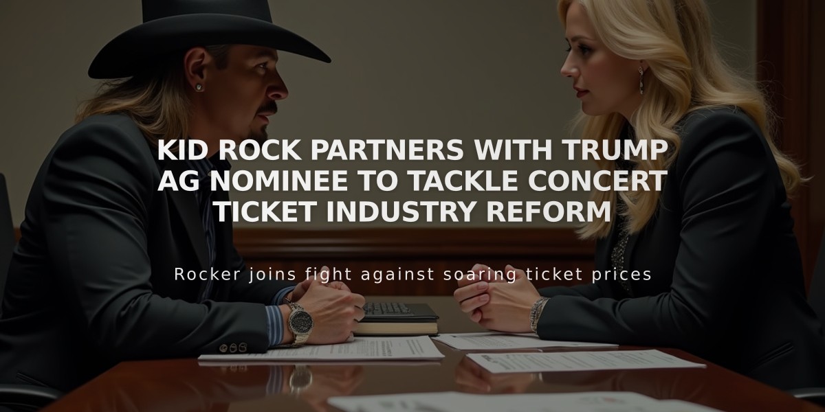 Kid Rock Partners with Trump AG Nominee to Tackle Concert Ticket Industry Reform