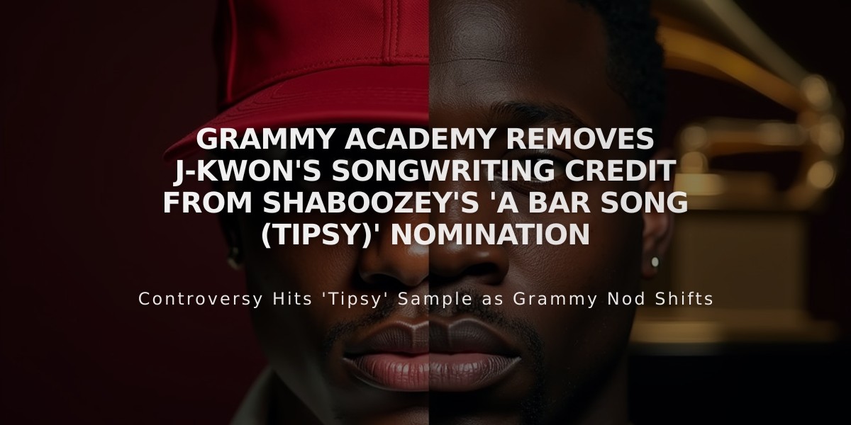 Grammy Academy Removes J-Kwon's Songwriting Credit from Shaboozey's 'A Bar Song (Tipsy)' Nomination