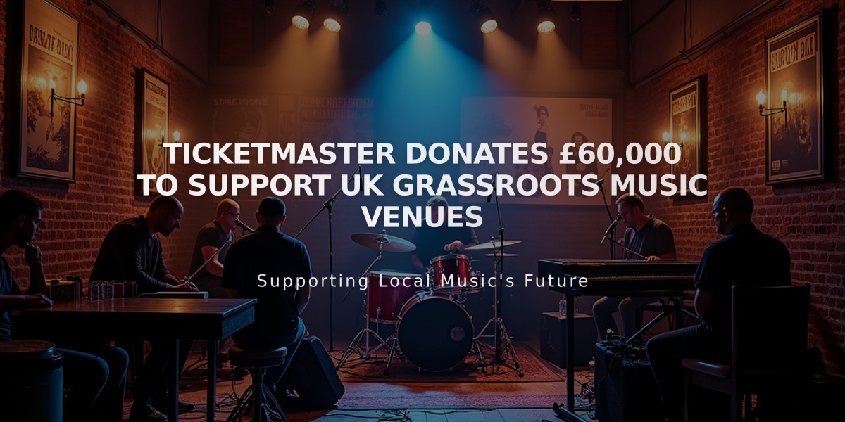 Ticketmaster Donates £60,000 to Support UK Grassroots Music Venues