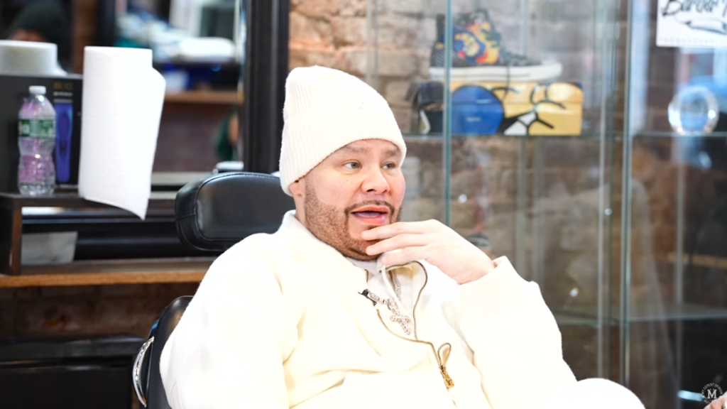 Fat Joe wearing white hat