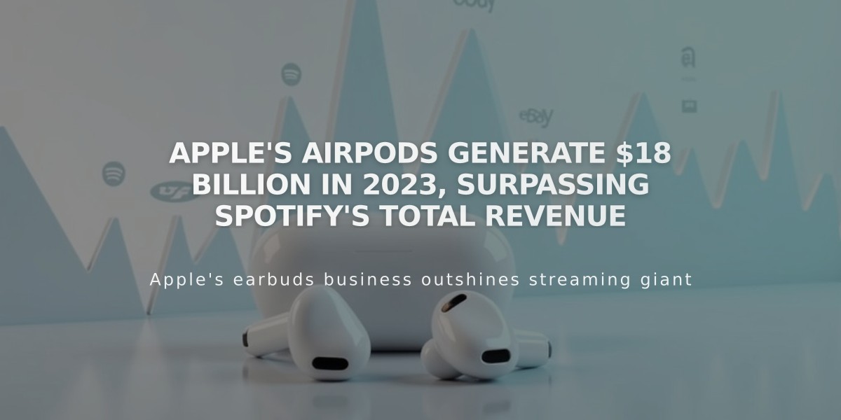 Apple's AirPods Generate $18 Billion in 2023, Surpassing Spotify's Total Revenue