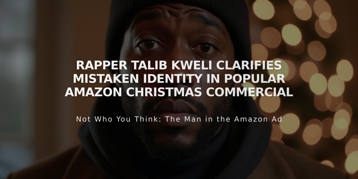 Rapper Talib Kweli Clarifies Mistaken Identity in Popular Amazon Christmas Commercial