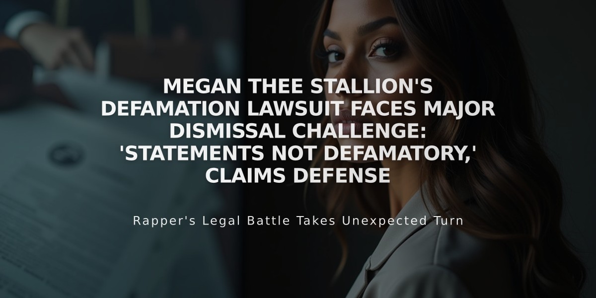 Megan Thee Stallion's Defamation Lawsuit Faces Major Dismissal Challenge: 'Statements Not Defamatory,' Claims Defense