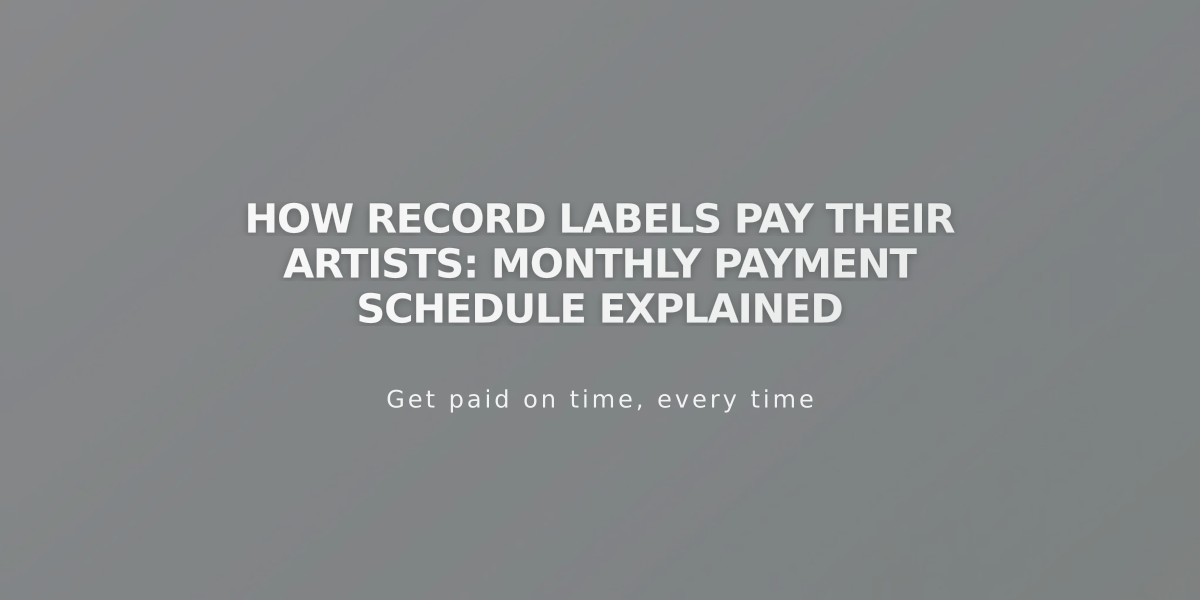 How Record Labels Pay Their Artists: Monthly Payment Schedule Explained